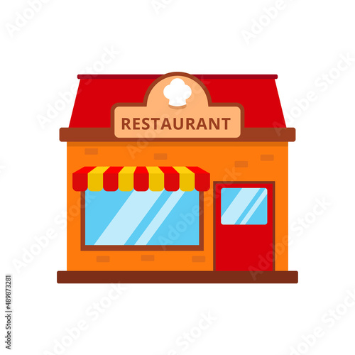 Fototapeta Naklejka Na Ścianę i Meble -  Restaurant building vector with flat style isolated on white background suitable for icon or illustration