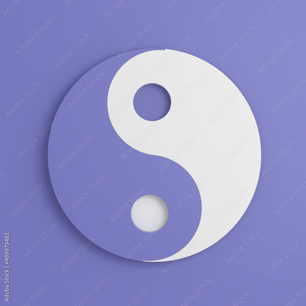Abstract Yin Yang Symbol. 3d Rendering Abstract Yin Yang Symbol. 3d Rendering