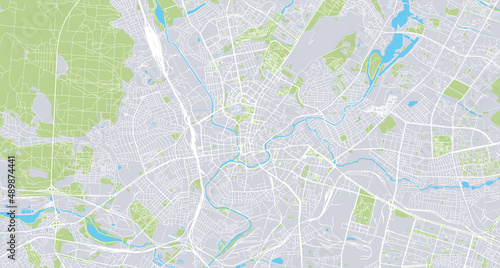 Urban vector city map of Kharkiv  Ukraine  Europe