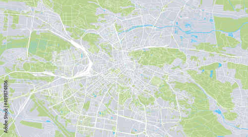 Urban vector city map of Lviv  Ukraine  Europe