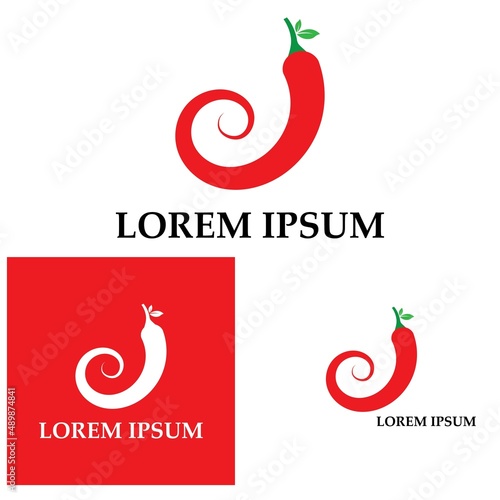 Red hot natural chili icon vector Illustration