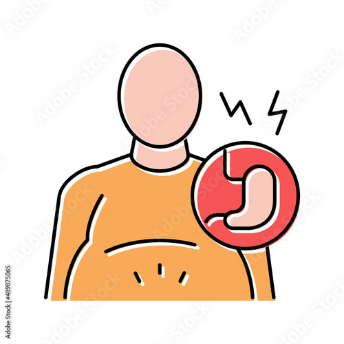 before bariatric color icon vector illustration