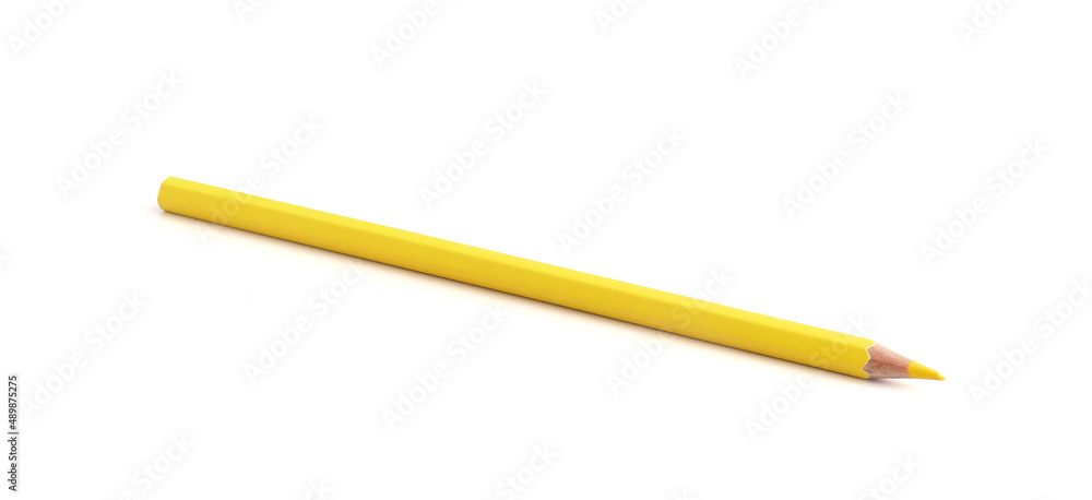 Yellow pencil on white background Yellow pencil on white background