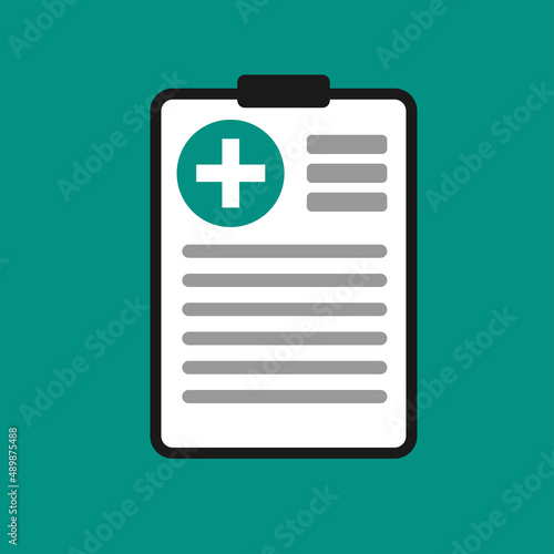 Medical reference. Hospital examination document. Vector illustration