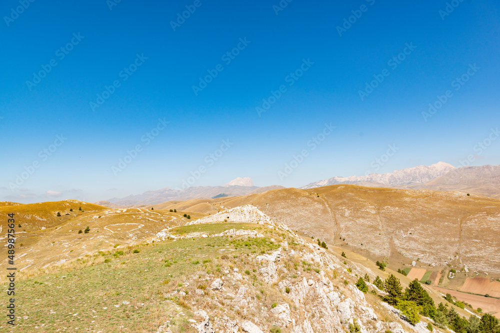 mountainous panorama of Calascio in the province of L'Aquila, Italy