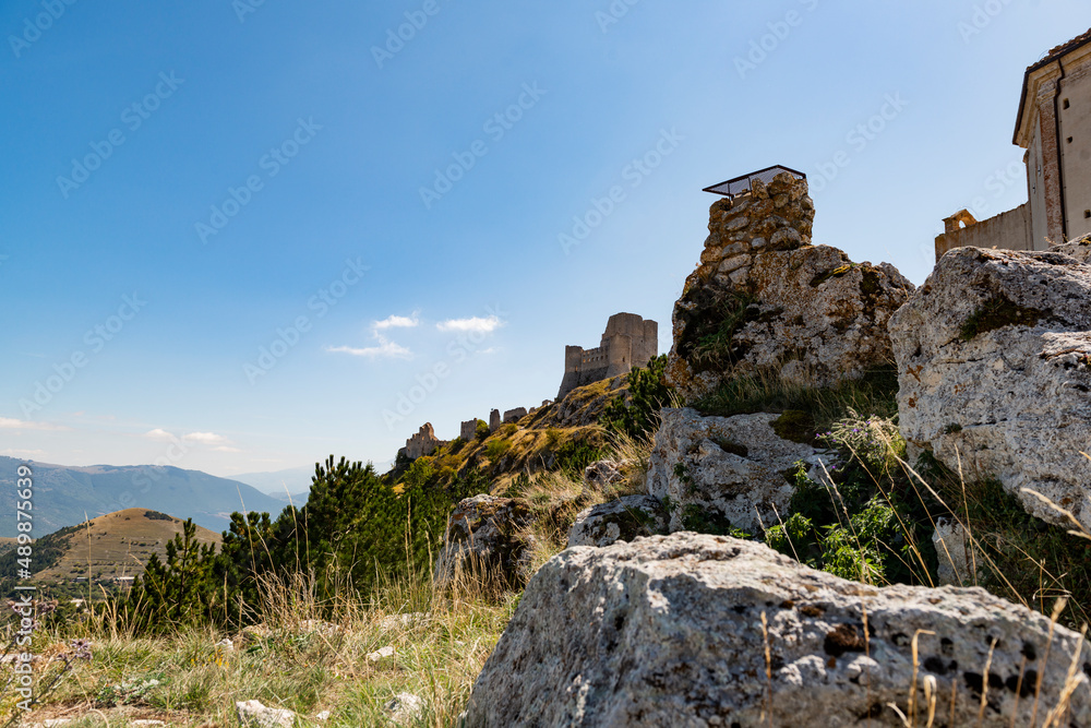 mountainous panorama of Calascio in the province of L'Aquila, Italy