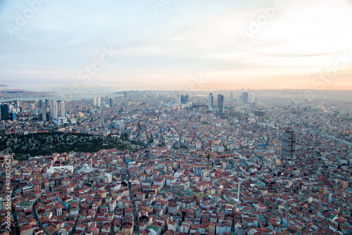 Istanbul city and the sea of marmara aerial view