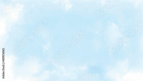 Hand painted watercolor sky and clouds, abstract watercolor background.