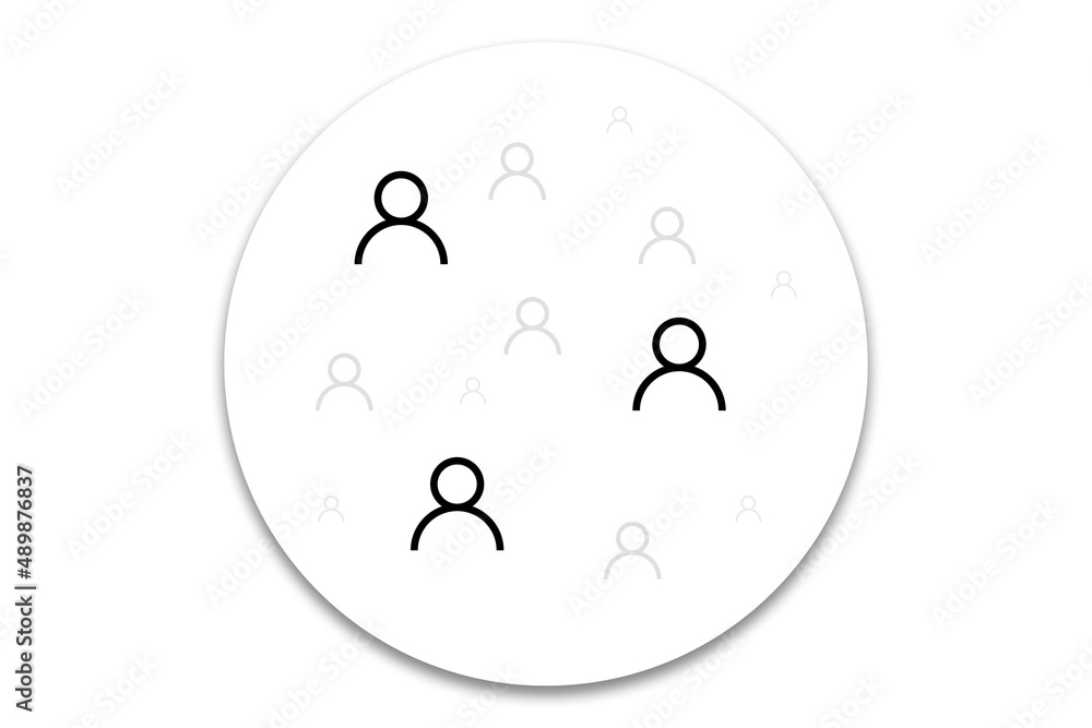 Kreis von Nutzern dargestellt durch Symbole von einzelnen Personen