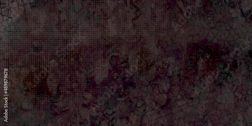 Background effect with texture and volumetric texture of old cracked plaster. black and Dark grungy distressed canvas bacground and  concrete background wall, abstract grunge loft texture.