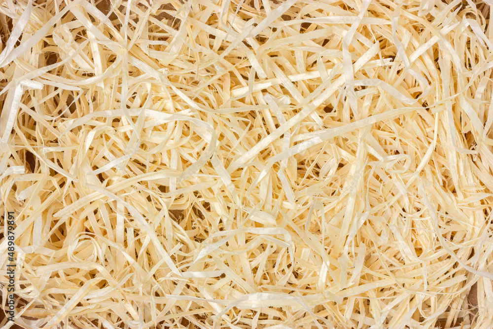 Straw close-up. Packing material. Hay texture.
