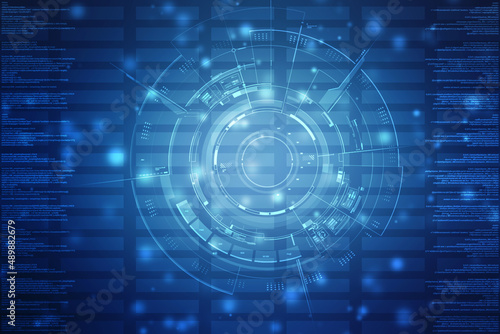 Binary Code Background, Digital Abstract technology background, flowing number one and zero text in binary code format in technology background. Internet Big data Concept