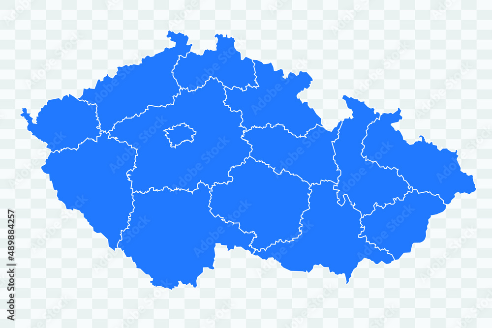 Czech Republic Map blue Color on Backgound png