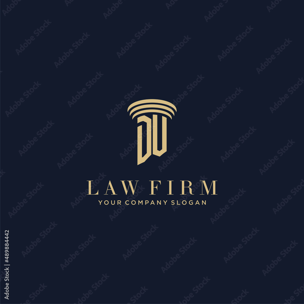 DV initial monogram lawfirm logo with pillar design Stock Vector ...