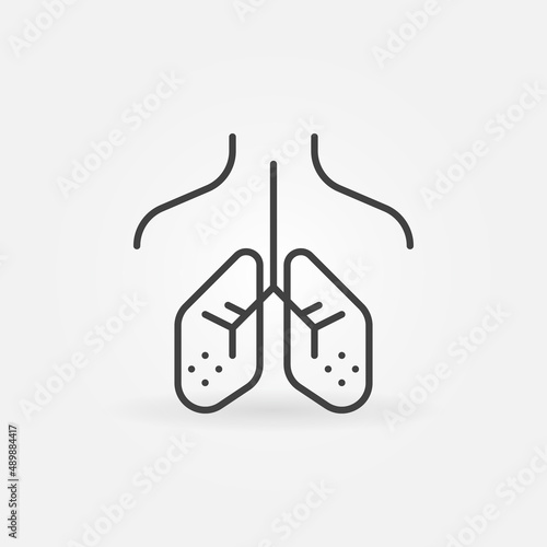 Lung vector thin line concept icon or symbol