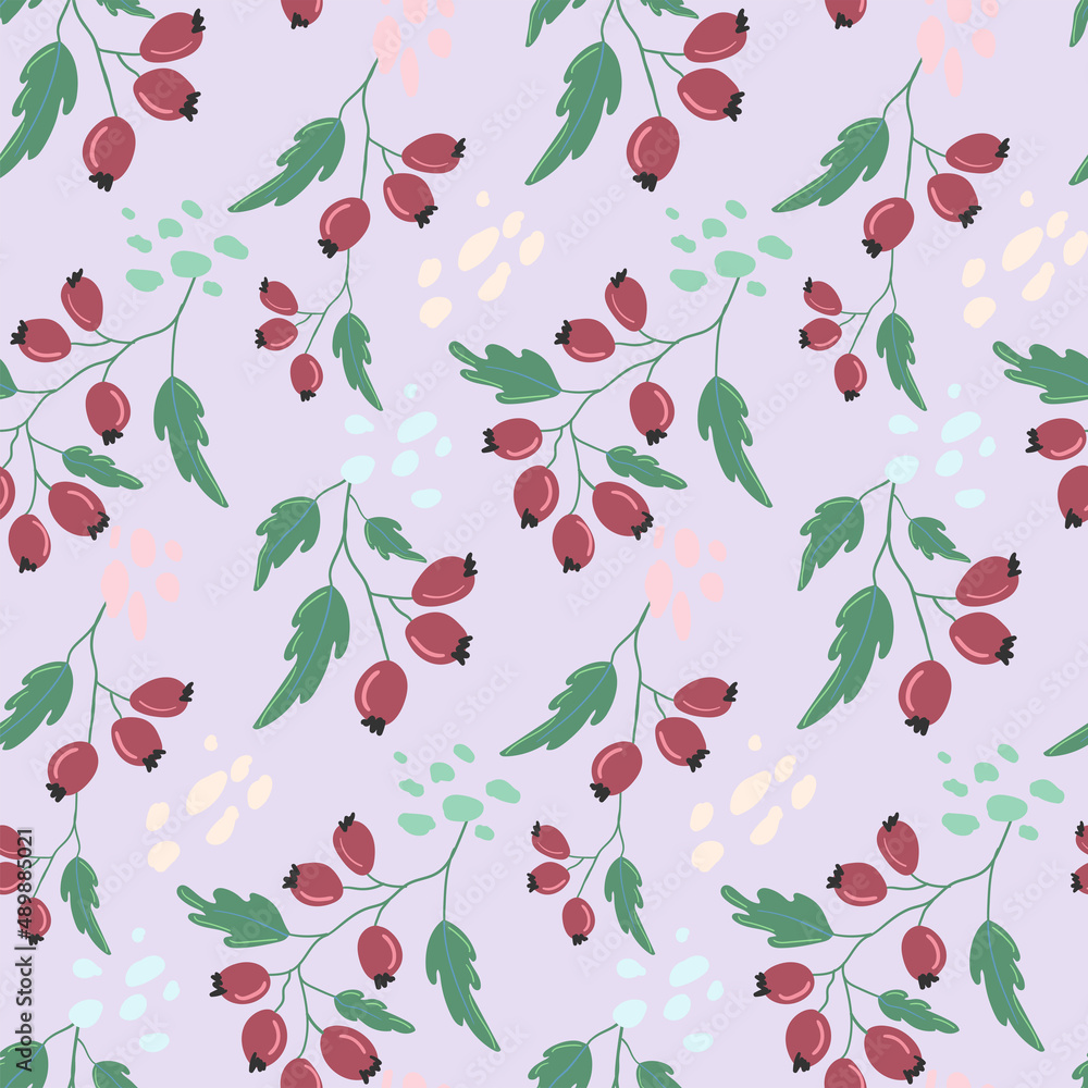 Seamless pattern with forest plant elements. vector Seamless pattern with forest plant elements. vector