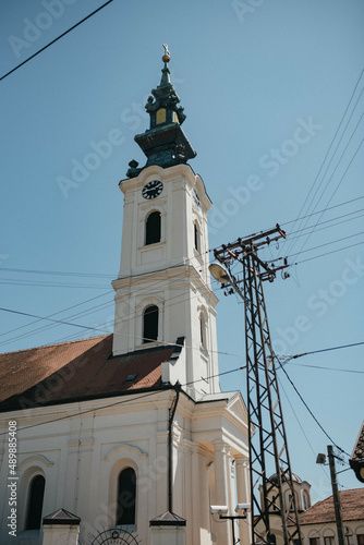 Ortodox church with Christian cross. Old orthodox church.