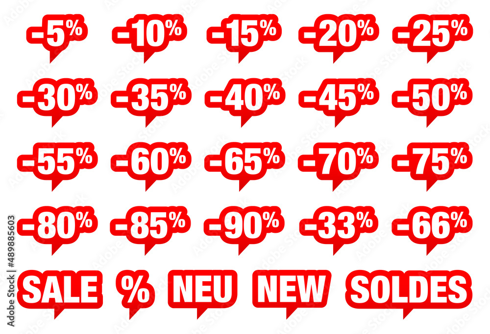 Set Rote Sprechblasen Sale Minus Set Rote Sprechblasen Sale Minus