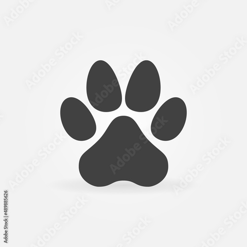 Foot Paw Mark or Print vector concept simple icon or sign