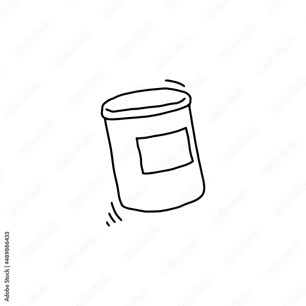 Metal tin can or container of canned food, doodle vector illustration isolated. Metal tin can or container of canned food, doodle vector illustration isolated.