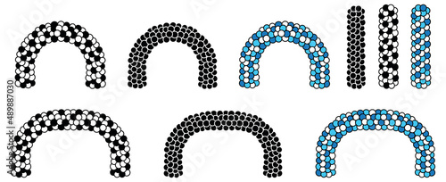 Foto Balloon Arch / Arc Clipart Set - Outline, Silhouette and Color