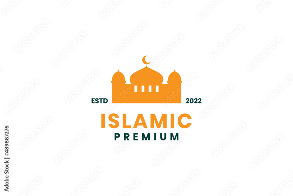 Islamic mosque icon logo design vector