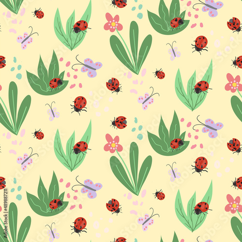 Wallpaper Mural Seamless pattern with forest plant elements. vector Torontodigital.ca