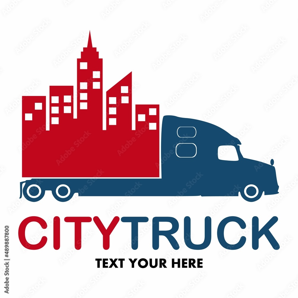 City truck vector logo template. This design use truck and city symbol. Suitable for business
