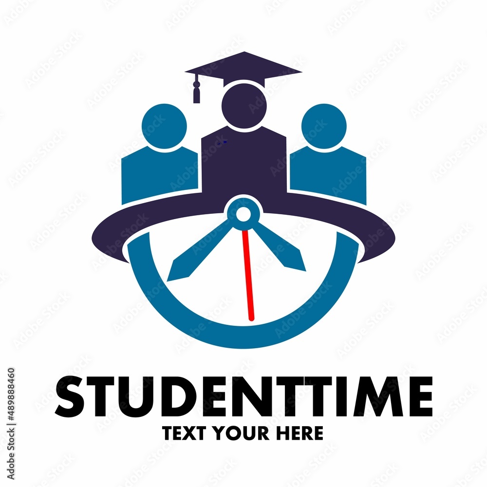 Student time vector logo template. This design use clock symbol. Suitable for education. Stock-vektor | Adobe Stock