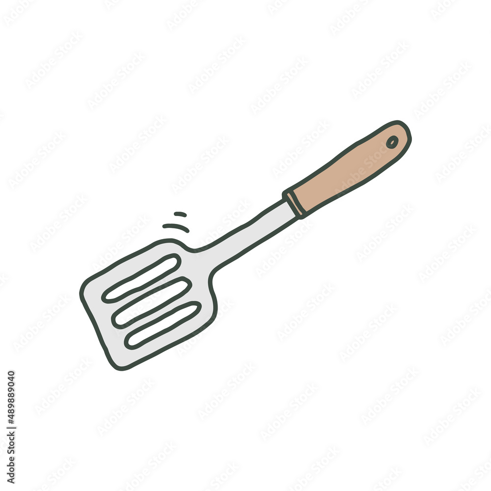 Kitchen spatula tool for mixing frying food sketch vector illustration isolated. Kitchen spatula tool for mixing frying food sketch vector illustration isolated.
