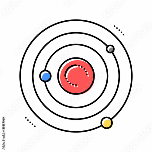 atom core color icon vector isolated illustration