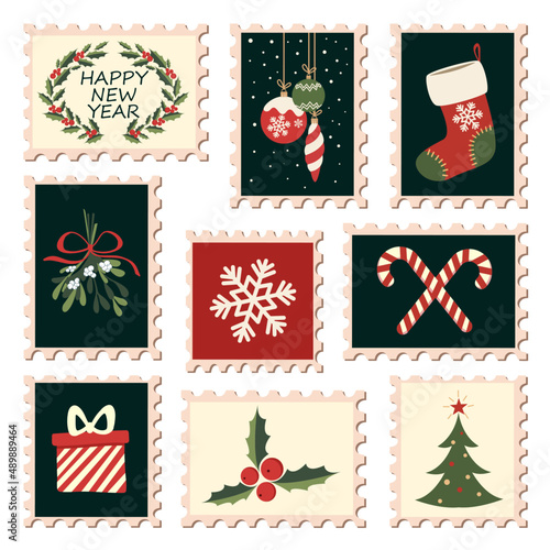 set of christmas stamps
