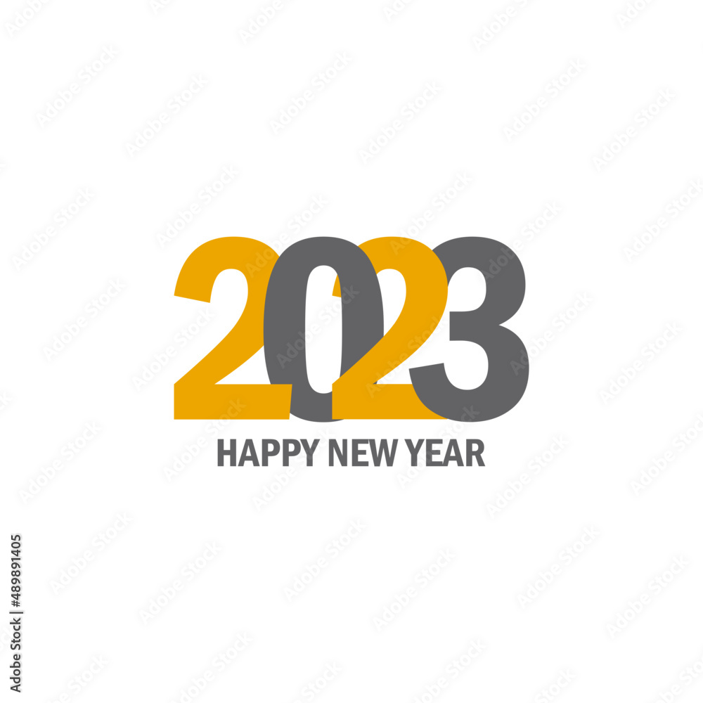 2023 number. Design template Celebration typography poster, banner or greeting card for Happy new year. 2023 number. Design template Celebration typography poster, banner or greeting card for Happy new year.