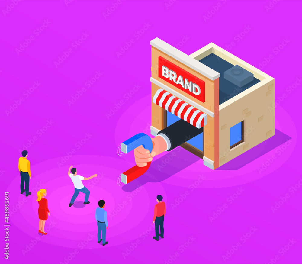 Customers Experience Isometric Composition Customers Experience Isometric Composition