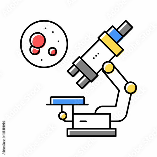 microscope for research color icon vector isolated illustration