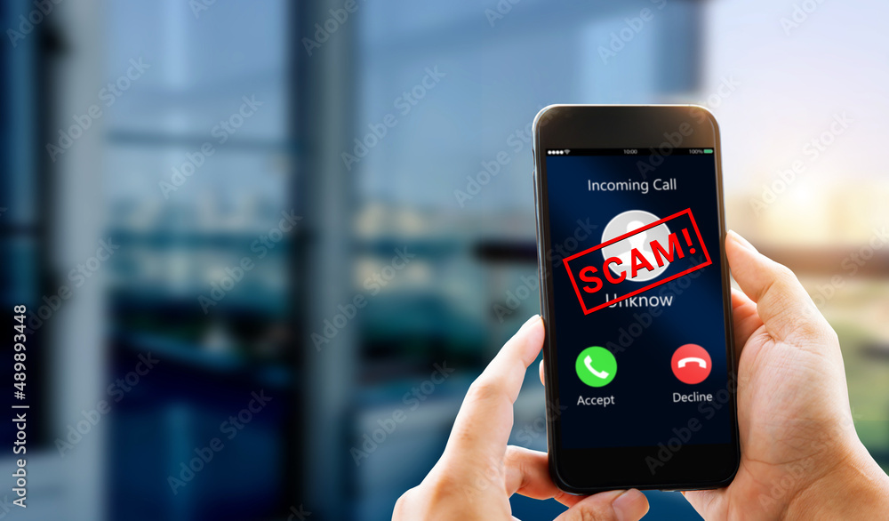 Fotografie Phone Scam,fraud or phishing concept