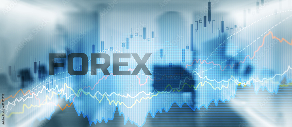Forex exchange. Financial technology concept. Fintech. Online banking
