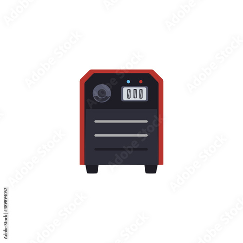 Welding machine equipment for welding metals, flat vector illustration isolated.