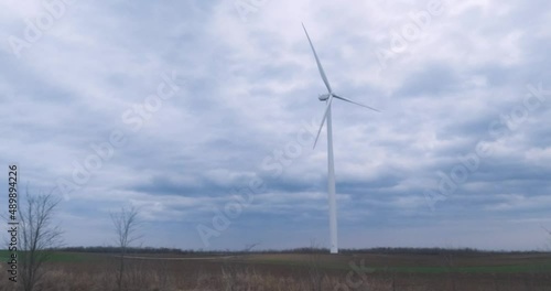 Wallpaper Mural Renewable Energy. Wind Turbine. Green Ecological Power. Wind Power Station. Winds Turbine In The Field. Slow Motion. Torontodigital.ca