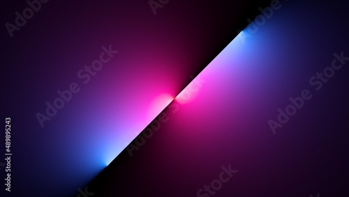 3d render  abstract simple background illuminated with pink blue neon neon light