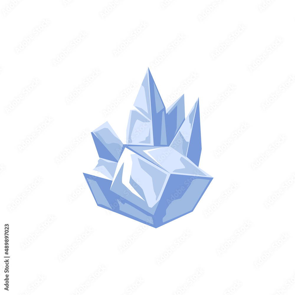 Ice crystals cartoon flat vector illustration isolated on white background. Ice crystals cartoon flat vector illustration isolated on white background.
