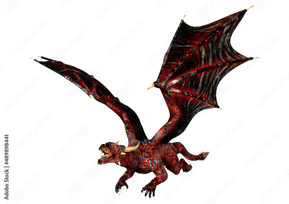 3D Rendering Fairy Tale Dragon on White 3D Rendering Fairy Tale Dragon on White