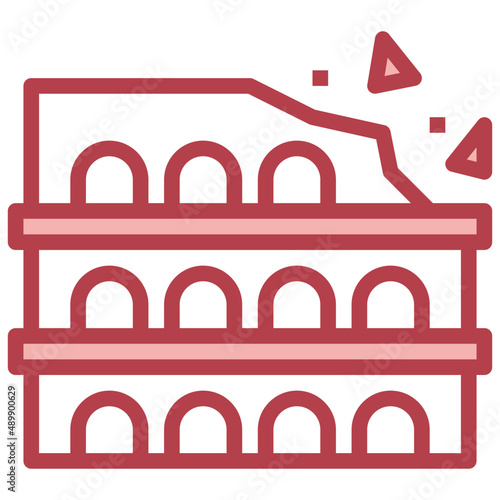 COLOSSEUM red line icon,linear,outline,graphic,illustration