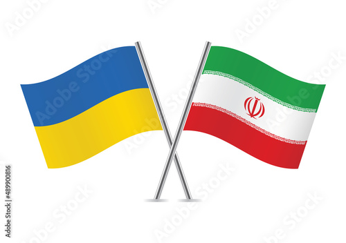 Free Download Ukraine and Iran crossed flags. Ukrainian and Iranian flags, isolated on white background. Vector icon set. Vector illustration. - GFXLoad