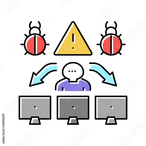 insider threats color icon vector illustration