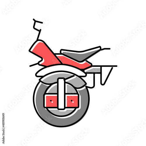 monowheel motorbike vehicle color icon vector illustration
