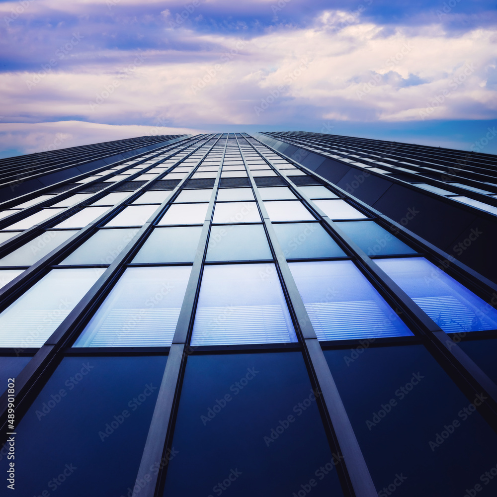 Skyward view of skyscrapers, business and corporate concept Skyward view of skyscrapers, business and corporate concept