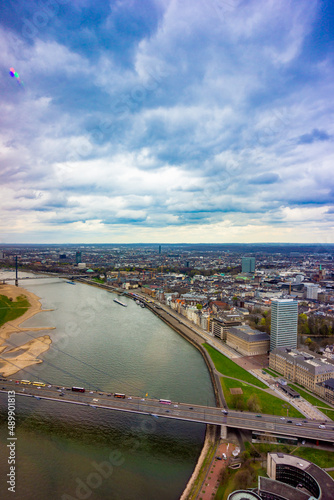 Aerial View Of Dusseldorf City In North Rhine-Westphalia Germany