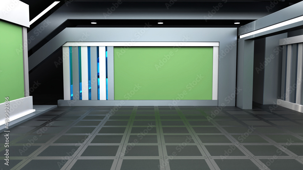 News Studio, Backdrop For TV Shows .TV On Wall.3D Virtual News Studio Background, 3d illustration News Studio, Backdrop For TV Shows .TV On Wall.3D Virtual News Studio Background, 3d illustration