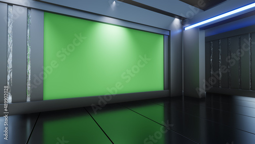 News Studio  Backdrop For TV Shows .TV On Wall.3D Virtual News Studio Background  3d illustration